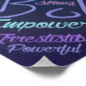 私は肯定ワードクラウドアート ポスター (角)