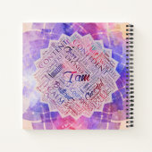 私は肯定ワードクラウドアートin lotus ノートブック (裏面)