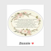 私は肯定ヴィンテージフローラキリスト教ステッカー シール (シート)