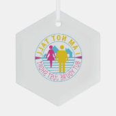 私は背が高くないが、あなたは短い ガラスオーナメント (裏面)