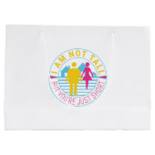 私は背が高くないが、あなたは短い ラージペーパーバッグ (裏面)