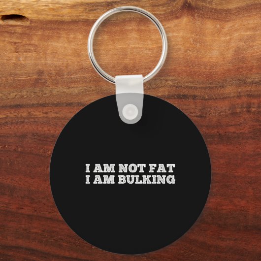 私は脂肪ではない私は膨らんでいるフィットネスボディビルM S キーホルダー (正面)