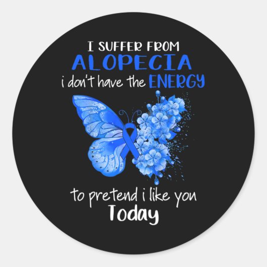 私は脱毛症認識度蝶ブルーに苦しむ ラウンドシール (正面)