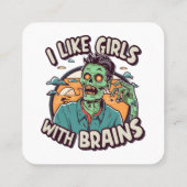 私は脳のある女の子が好きだ スクエア名刺 (裏面)