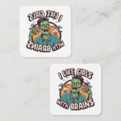 私は脳のある女の子が好きだ スクエア名刺 (正面/裏面)