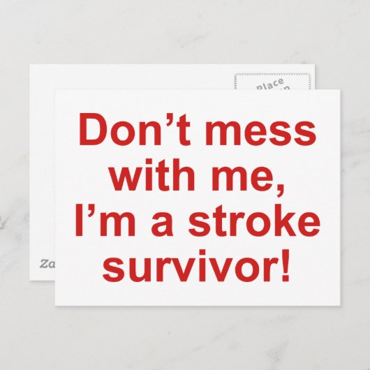 私は脳卒中の生き残りだ! ポストカード (正面/裏面)