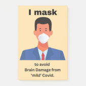 私は脳損傷を避けるためにマスクをする ポストイット (正面)