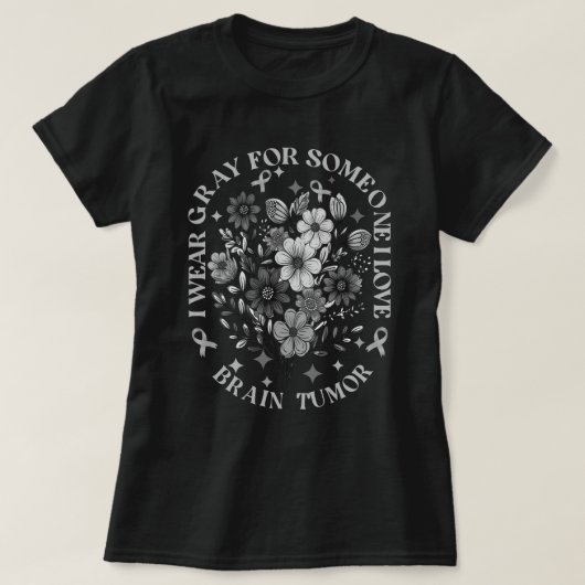 私は脳腫瘍が好きな人のためにグレー衣服 Tシャツ (デザイン正面)