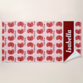 私は腎臓が大好き – かわいい笑顔の腎臓 ビーチタオル (正面)