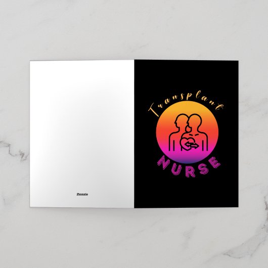 私は腎臓移植を受けて生活している 箔グリーティングカード (外側レイダウン)