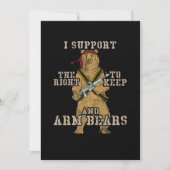 私は腕おもしろい熊の権利を支持する 招待状 (正面)