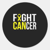 私は膀胱がんの黄色いリボンと戦うことができる ラウンドシール (正面)