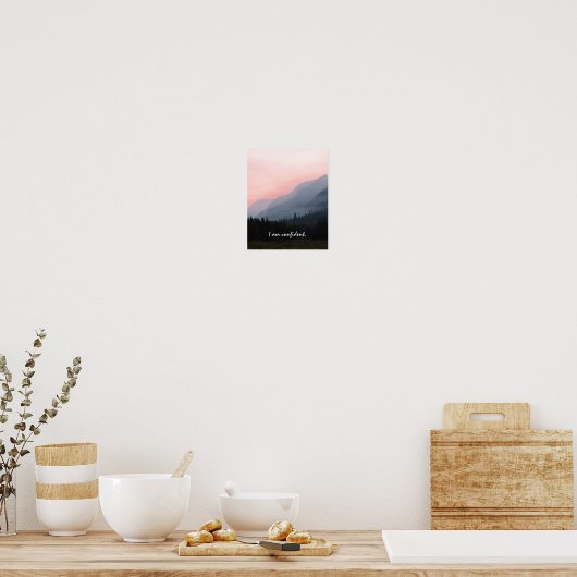 私は自信を持っ前向きて肯定の風景 ポスター (キッチン)