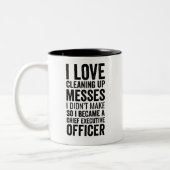 私は自分が作っていないメッセーを片付けるのが大好きだから私はbecam ツートーンマグカップ (左)