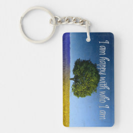 「私は自分が誰であるかを満足している」モチベーション肯定 キーホルダー