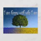 「私は自分が誰であるかを満足している」モチベーション肯定 ポストカード (正面)