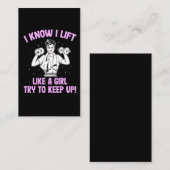 私は自分が重量挙げの女の子のように持ち上げるのを知っている 名刺 (正面/裏面)