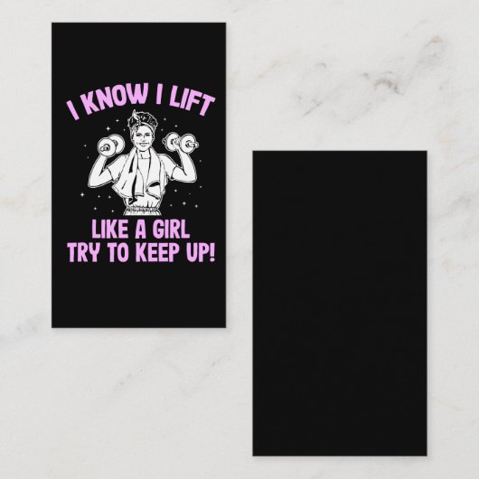 私は自分が重量挙げの女の子のように持ち上げるのを知っている 名刺 (正面/裏面)