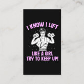 私は自分が重量挙げの女の子のように持ち上げるのを知っている 名刺 (正面)