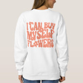 私は自分で買花のフード付 スウェットシャツ (裏面)