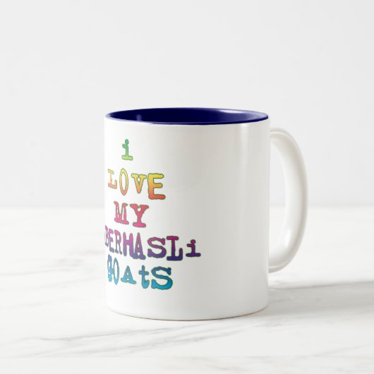 私は自分のオベルハスリヤギが大好き ツートーンマグカップ (正面右)