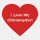 私は自分のカイロプラクターシールが大好き ハートシール (正面)