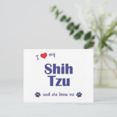 私は自分のシーズー(犬)Tzuが大好き ポストカード (スタンド正面)