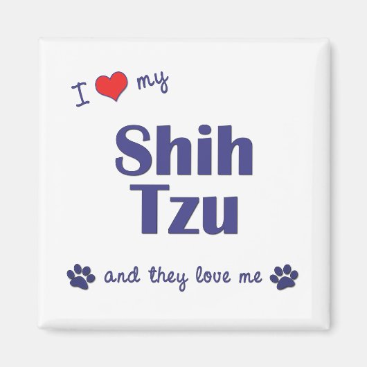 私は自分のシーズー(犬)Tzuが大好き マグネット (正面)