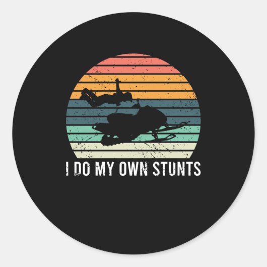 私は自分のスタントのスノーモービル事故の怪我をする ラウンドシール (正面)