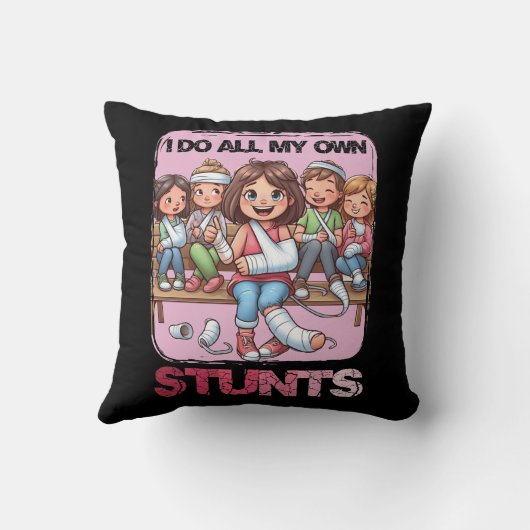 私は自分のスタントの腕を折るとすぐに腕が良くなる クッション (裏面)