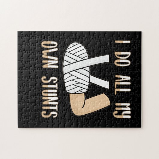 私は自分のスタントの骨折おもしろい骨を全て行う ジグソーパズル (横)