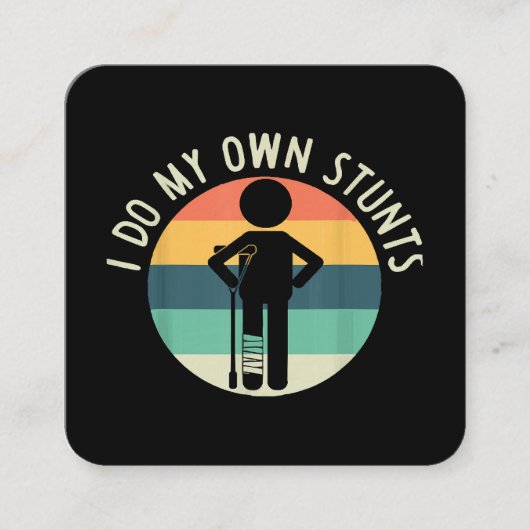 私は自分のスタントをやる スクエア名刺 (正面)