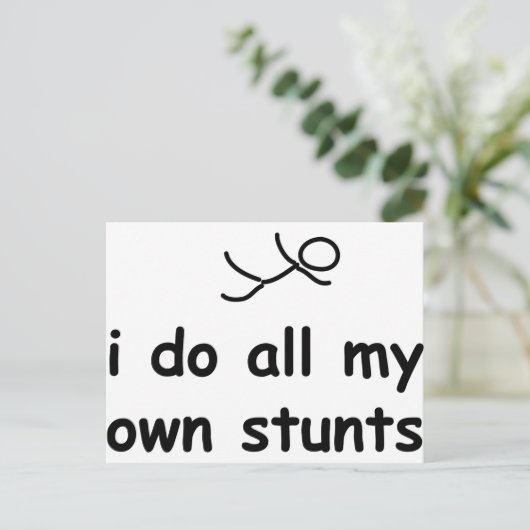 私は自分のスタントを全て自分でやっている ポストカード (スタンド正面)