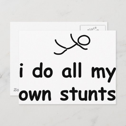私は自分のスタントを全て自分でやっている ポストカード (正面/裏面)