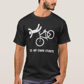 私は自分のスタントを全て黒い自転車の大人と若い Tシャツ (正面)