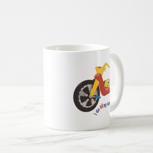 私は自分のスタントを全部自分でやっている コーヒーマグカップ (正面右)