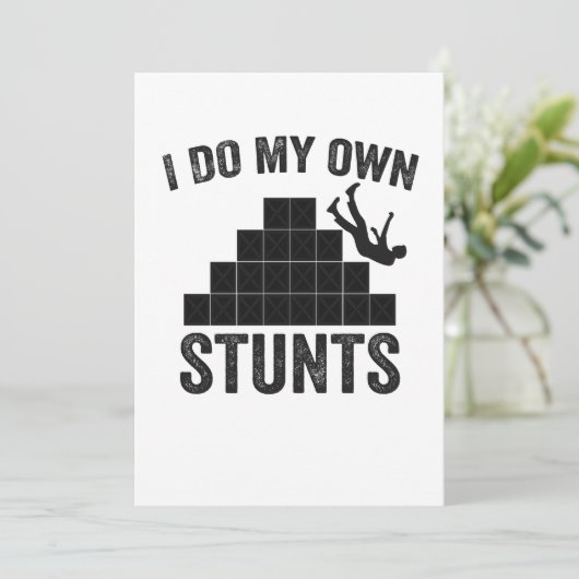 私は自分のスタントクラートおもしろいチャレンジギフトをする サンキューカード (スタンド正面)