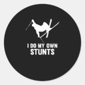 私は自分のスタントスキーのスキースキーのスノーボードをする ラウンドシール (正面)