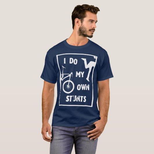 私は自分のスタントヒップスターおもしろい自転車サイクリングをする Tシャツ (正面フル)