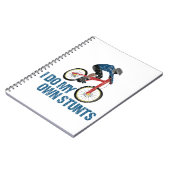 私は自分のスタントマウンテンバイクもしくは自転車に乗る人ヴィンテージ ノートブック (左側)