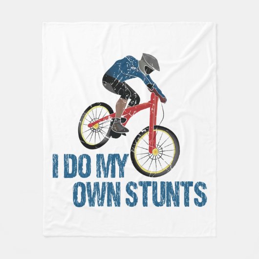 私は自分のスタントマウンテンバイクもしくは自転車に乗る人ヴィンテージ フリースブランケット (正面)