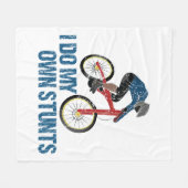 私は自分のスタントマウンテンバイクもしくは自転車に乗る人ヴィンテージ フリースブランケット (正面(横))