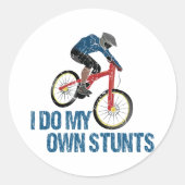 私は自分のスタントマウンテンバイクもしくは自転車に乗る人ヴィンテージ ラウンドシール (正面)