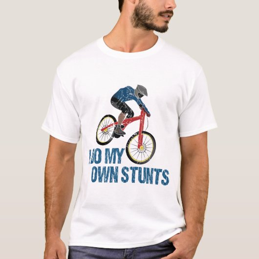 私は自分のスタントマウンテンバイクもしくは自転車に乗る人ヴィンテージ Tシャツ (正面)