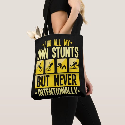 私は自分のスタント事故の不器用な人々のユーモアをする トートバッグ (クローズアップ)