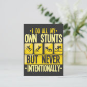 私は自分のスタント·アクシデントを不器用な人々のユーモア ポストカード (スタンド正面)