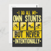 私は自分のスタント·アクシデントを不器用な人々のユーモア ポストカード (正面/裏面)