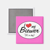 私は自分のビールが大好き（犬） マグネット (正面/裏面)