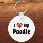 私は自分のプードルが大好き キーホルダー (正面)