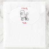 私は自分のプードルが大好き 楕円形シール (バッグ)